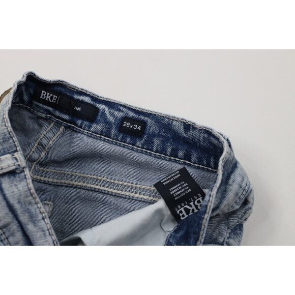 Buckle BKE Mens 28x34 Thick Stitch Stretch Jake Bootcut Denim Jeans Acid Wash - Picture 9 of 14